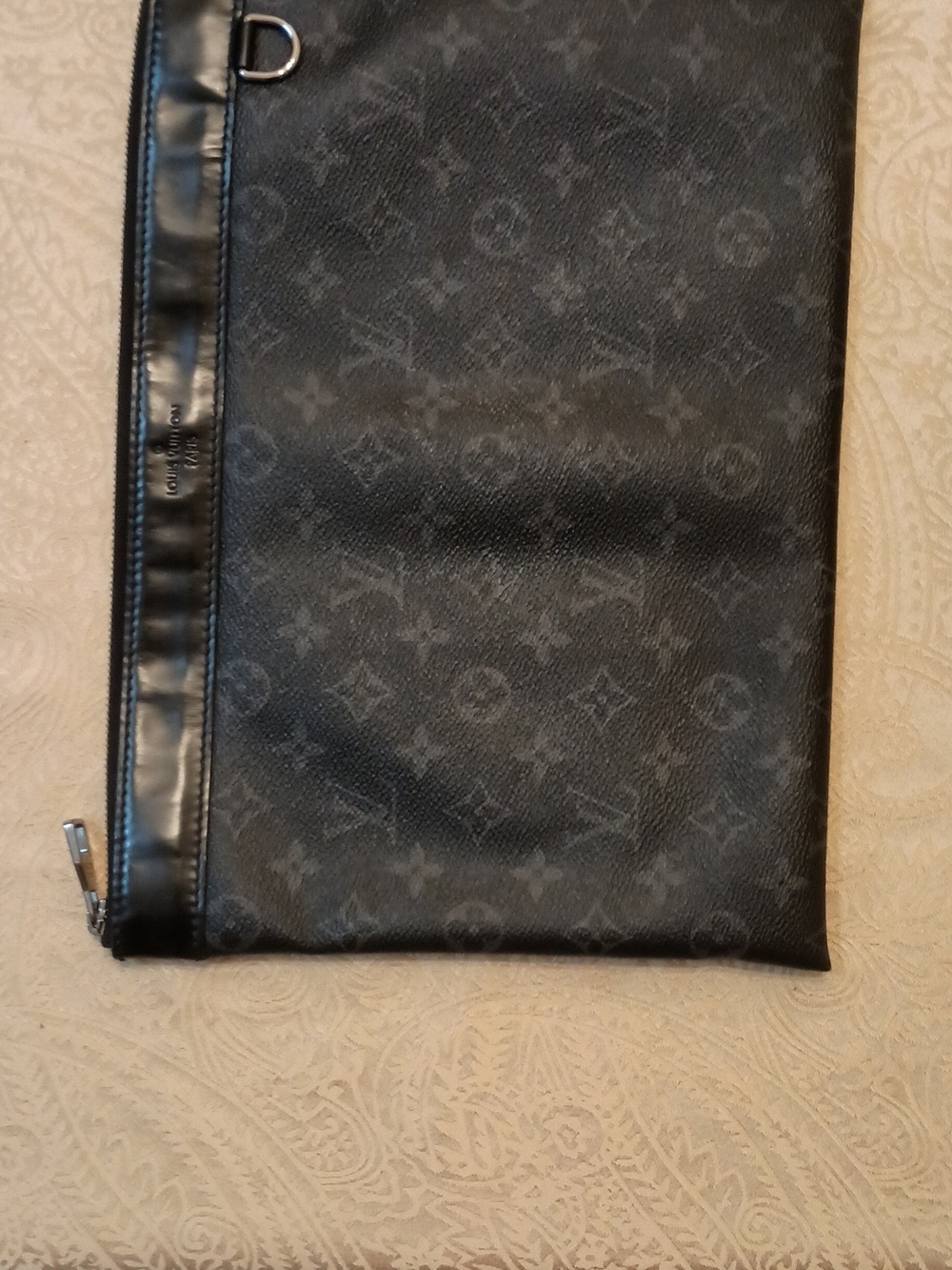 LOUIS VUITTON Monogram Eclipses Pochette Discovery Clutch Bag Brown M62291 - Picture 12 of 13